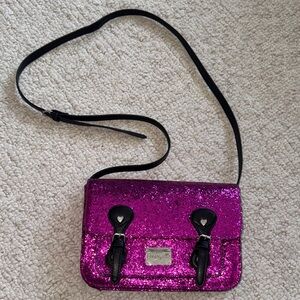 Betsey Johnson Glittery Fuchsia Crossbody Bag